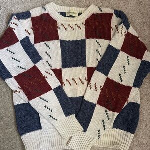 St. John's Bay Men's Multicolor Checkered Crewneck Sweater